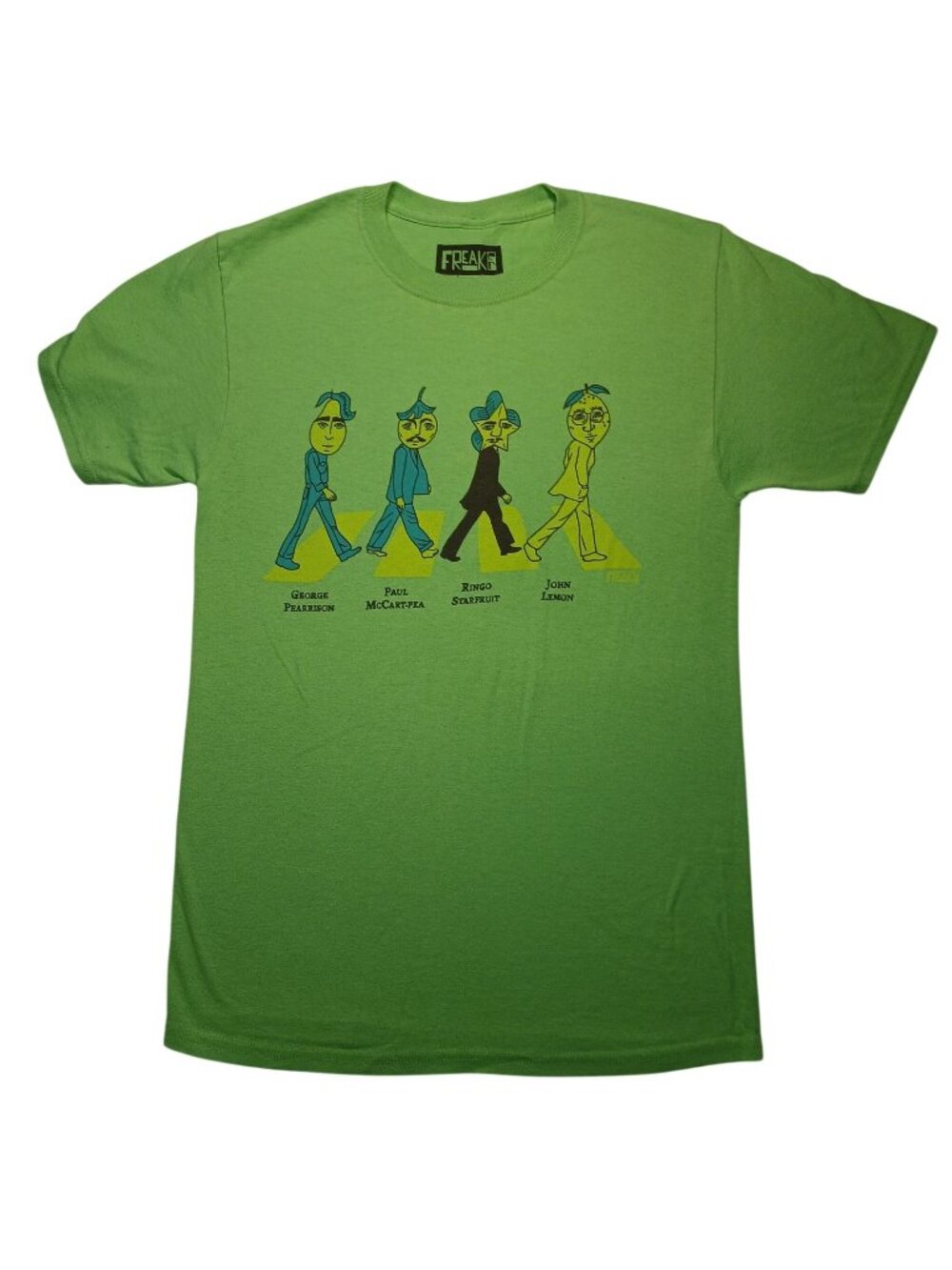 Freaker Beatles Abbey Road Parody T-Shirt Mens Small Green Casual Graphic Tee